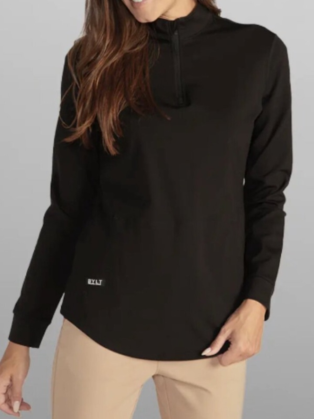 Bylt Fairway Quarter Zip Womens Size M Black Performance Long Sleeve